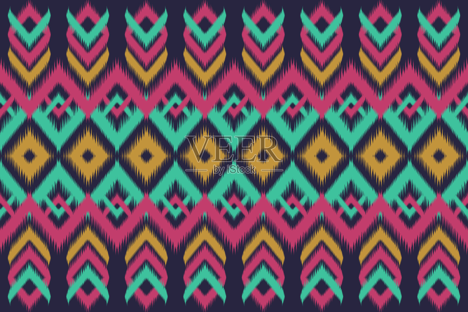 伊卡特族阿兹特克图案。部落传统条纹。插画图片素材