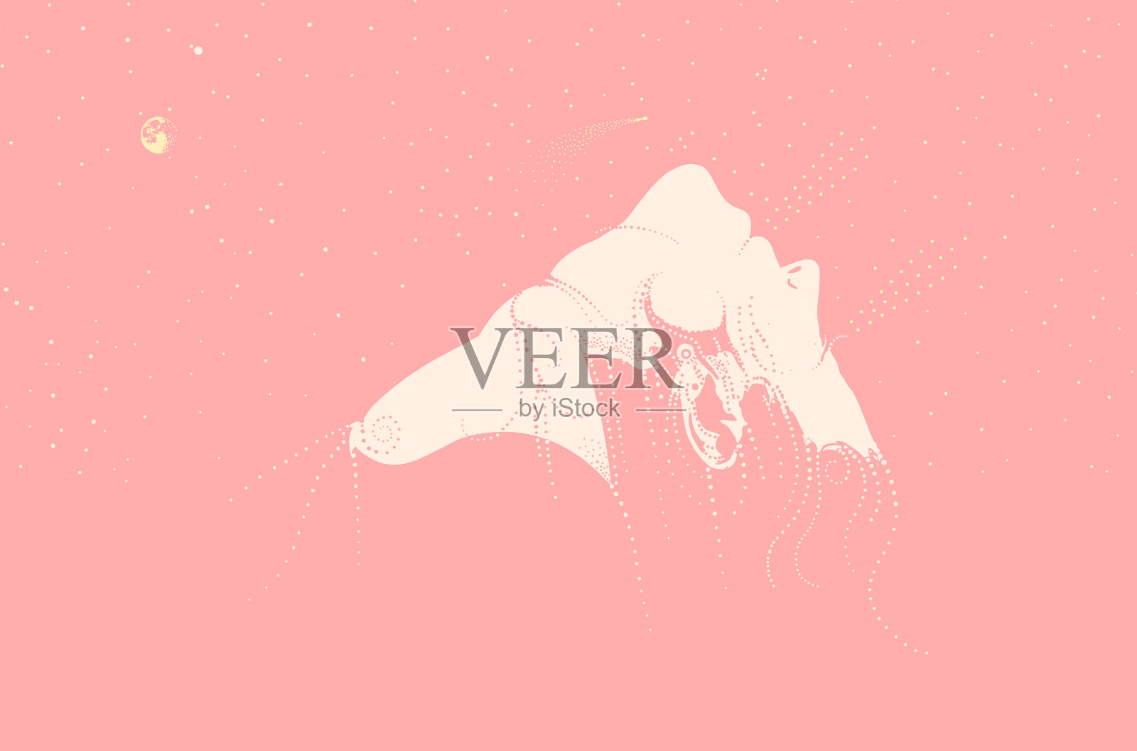 宁静的女人与迷幻疗法插画图片素材