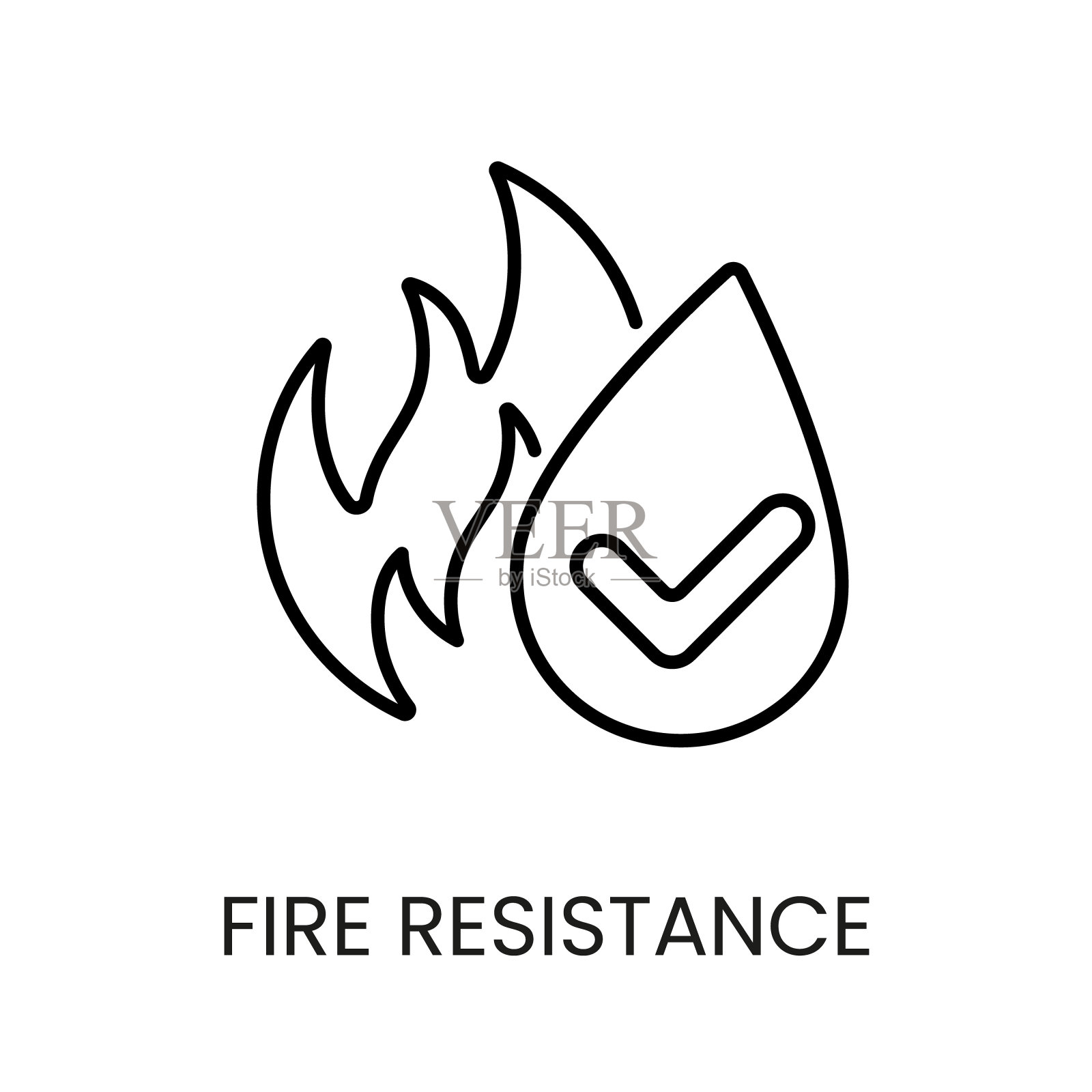 耐火线矢量图标与可编辑的笔画插画图片素材