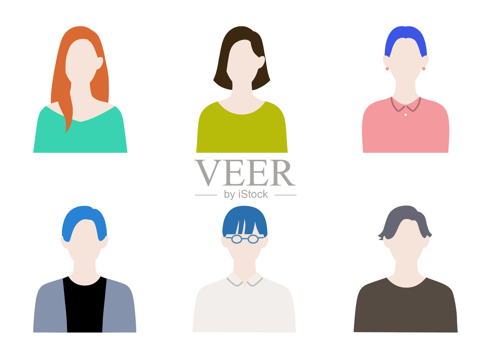 男女角色材质集插画图片素材