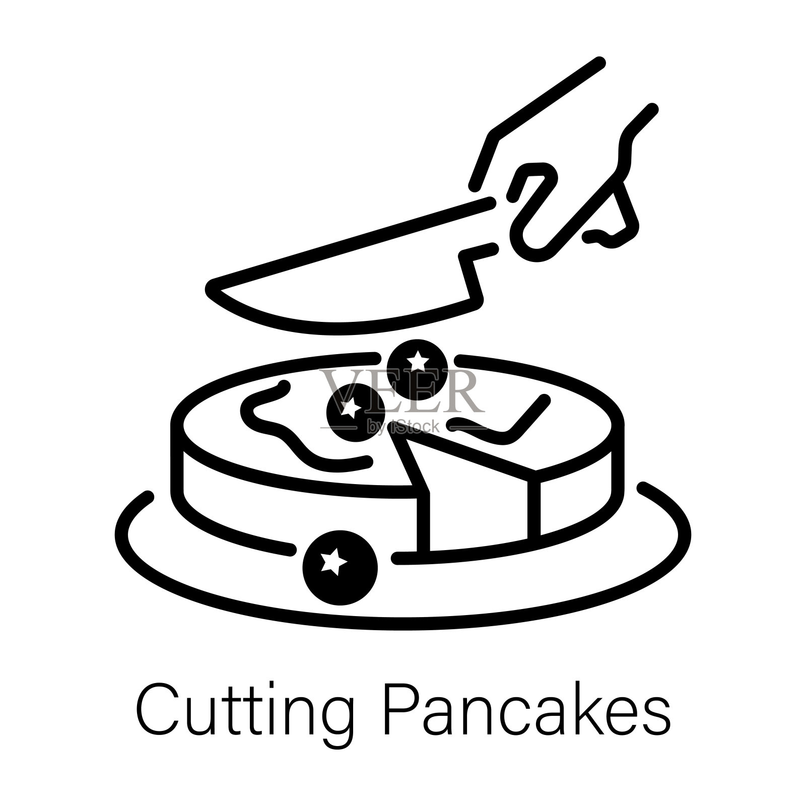 切薄煎饼插画图片素材