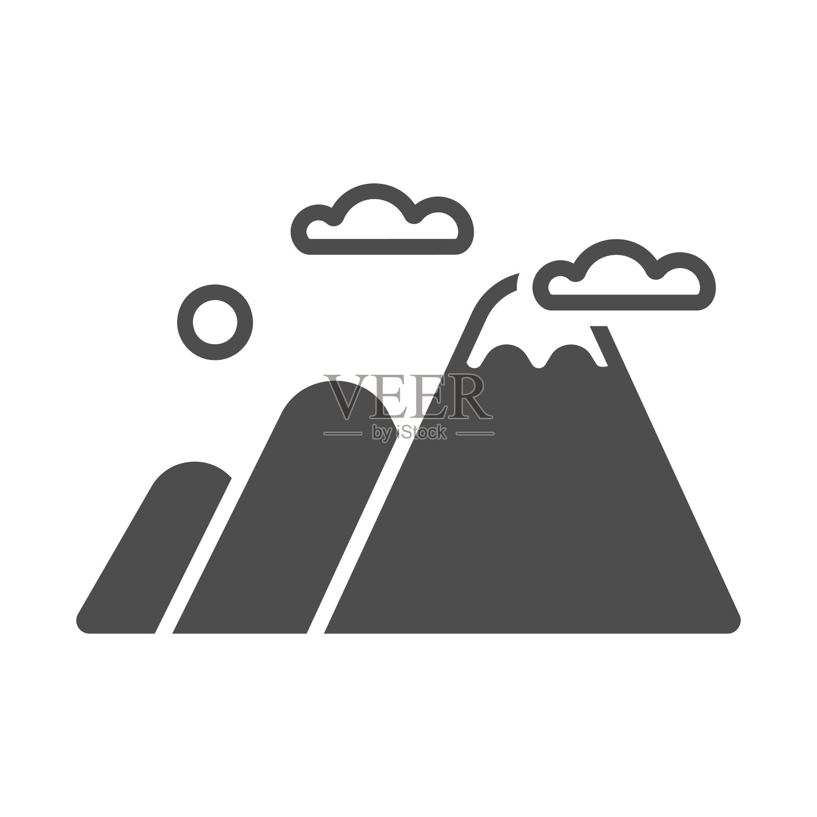 山矢量隔离图标。自然标志插画图片素材