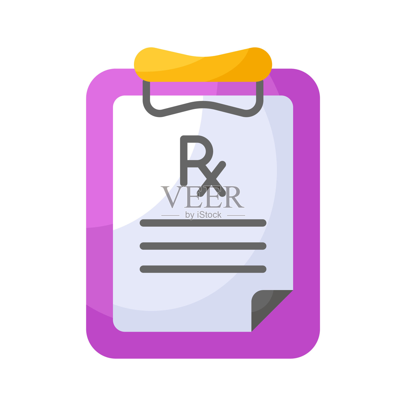 医疗处方与剪贴板,平面矢量风格的医疗记录。插画图片素材