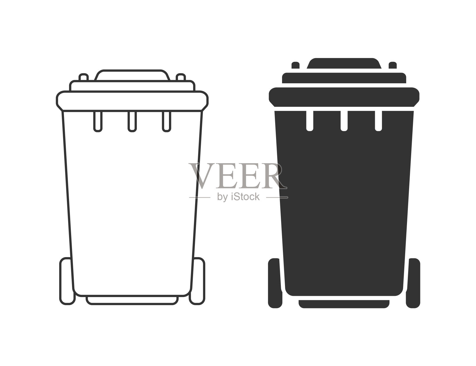 回收垃圾箱插画图片素材