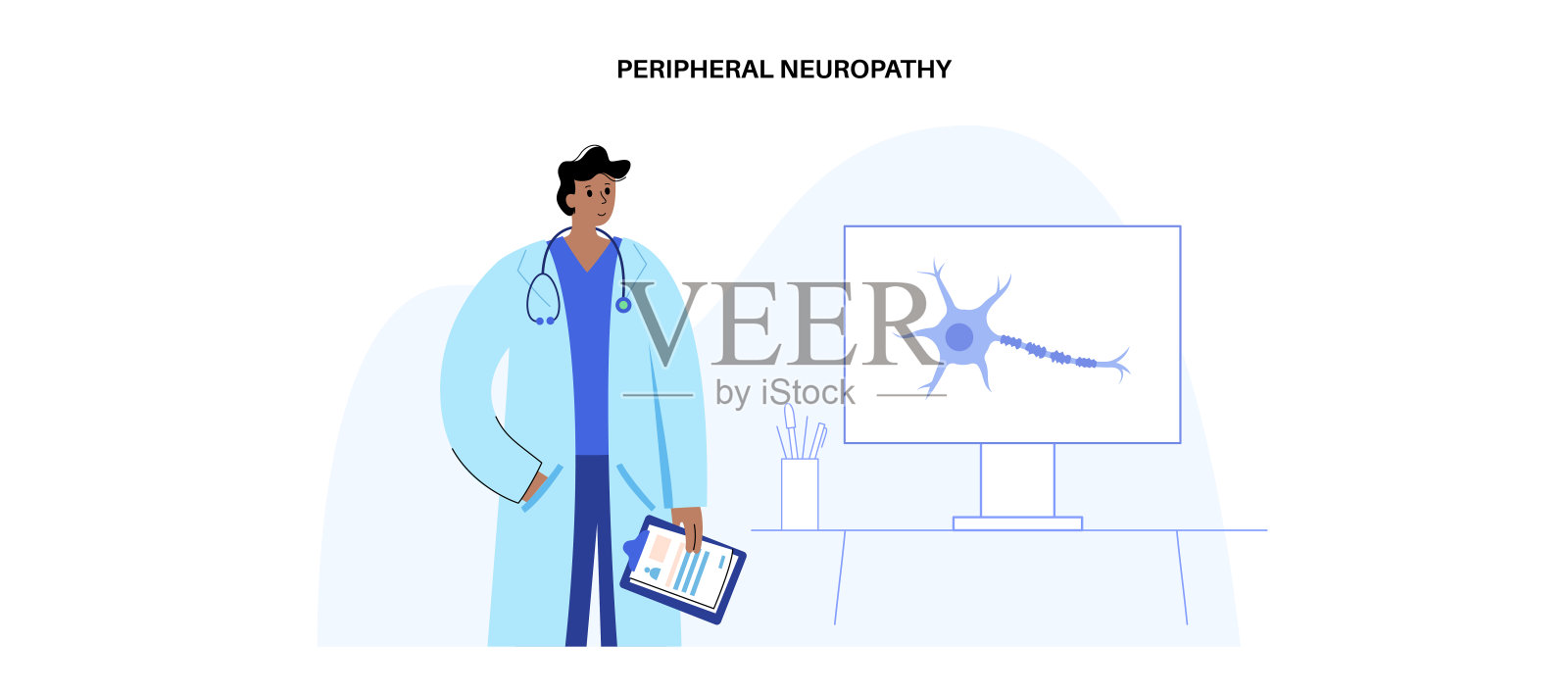 周围神经病变医学海报插画图片素材