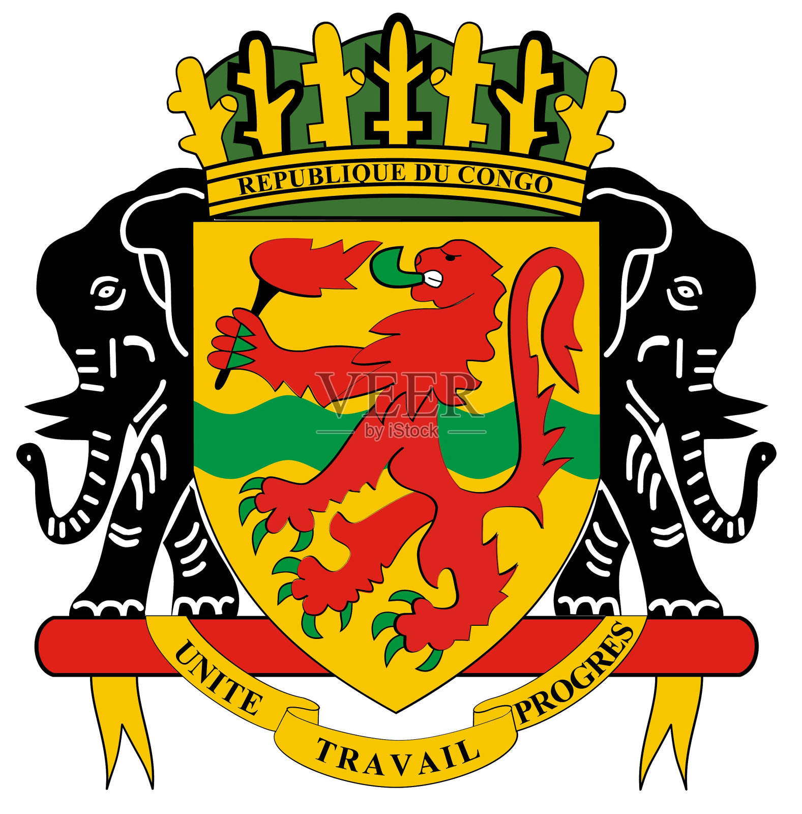 刚果共和国国徽插画图片素材