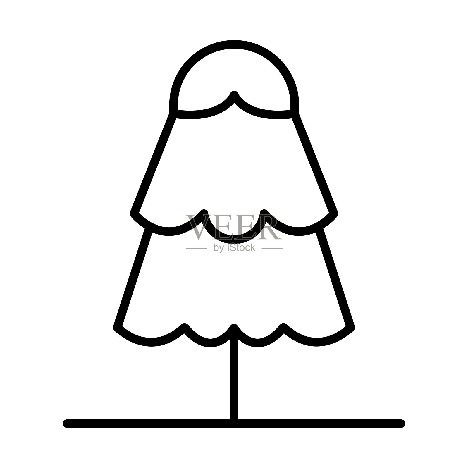 树图标在细线风格矢量插图图形设计插画图片素材