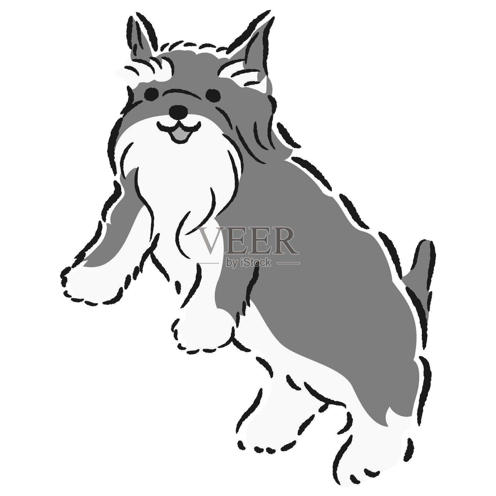 一只可爱的狗跳跃的插图插画图片素材