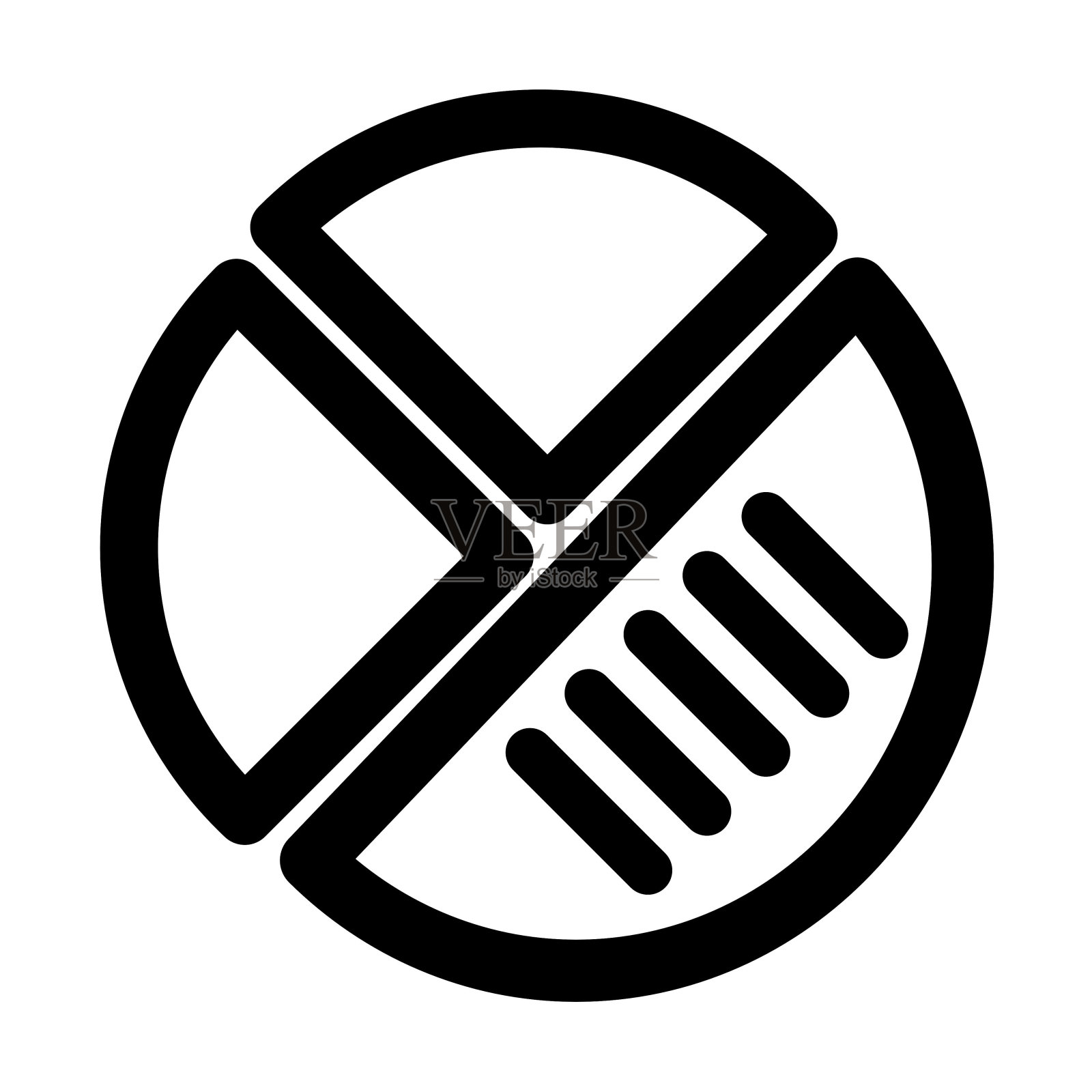 统计饼图报告图标符号-饼图报告,其中显示增长,结果和统计插画图片素材