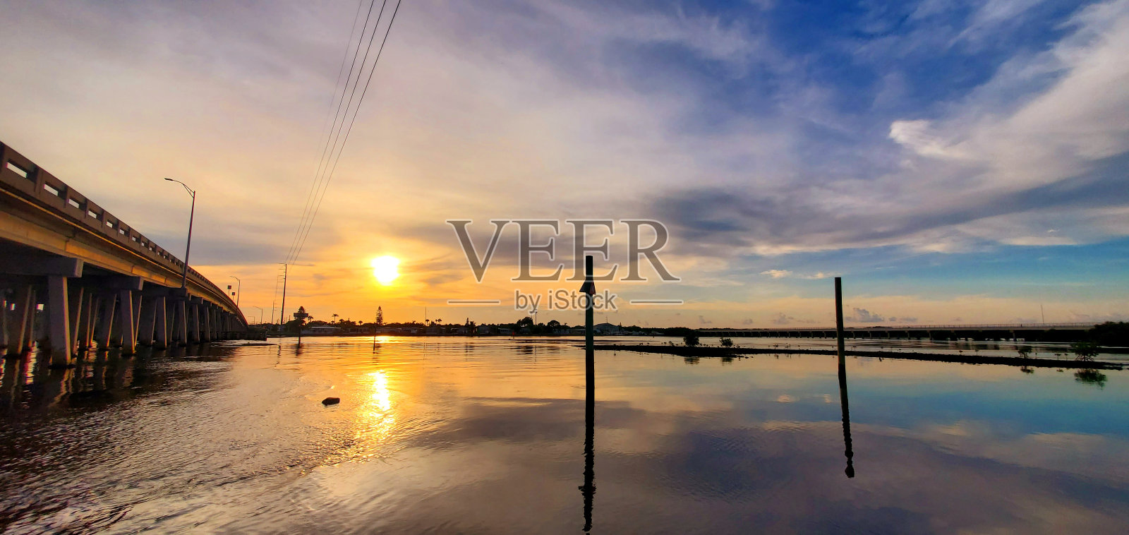 海湾松树日落圣彼得堡佛罗里达州2024年7月12日照片摄影图片