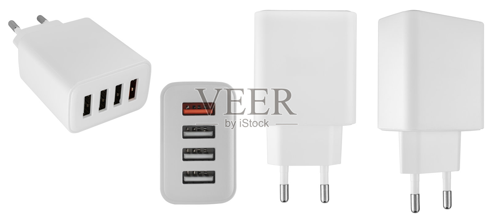 电话用电源适配器,白色,绝缘白底照片摄影图片