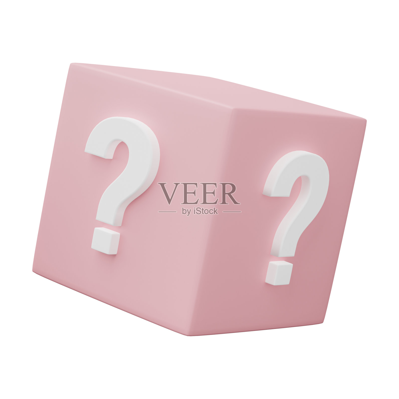 带问号的立方体照片摄影图片