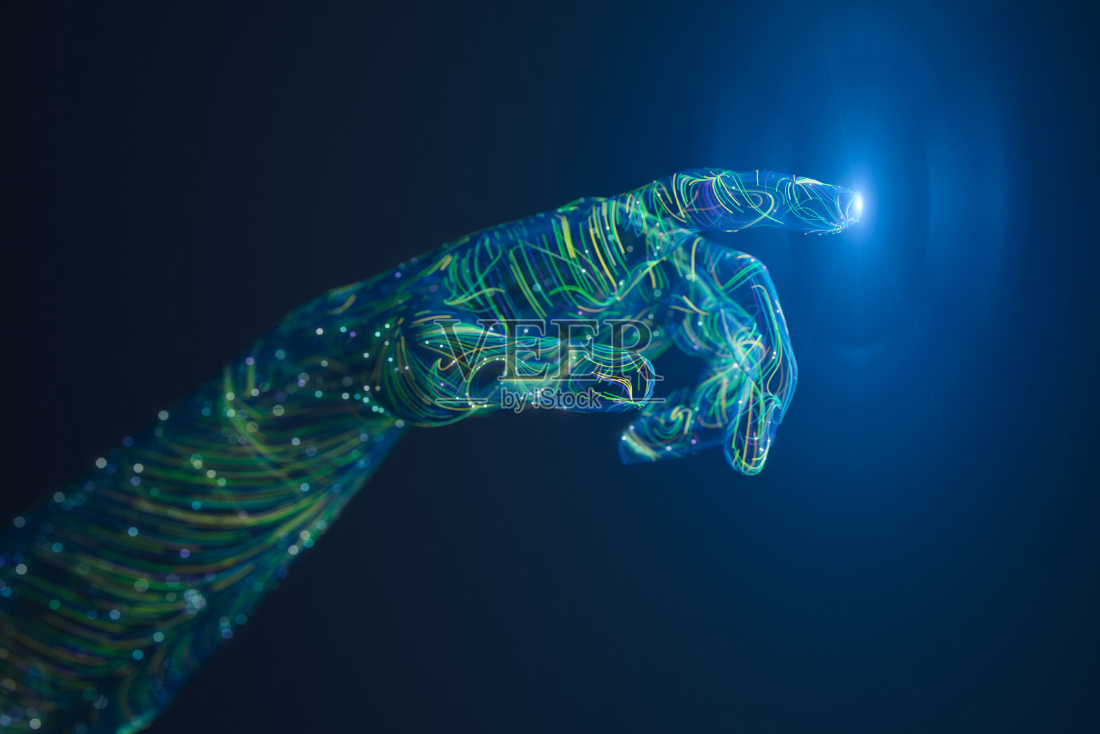 用人工智能触摸未来照片摄影图片