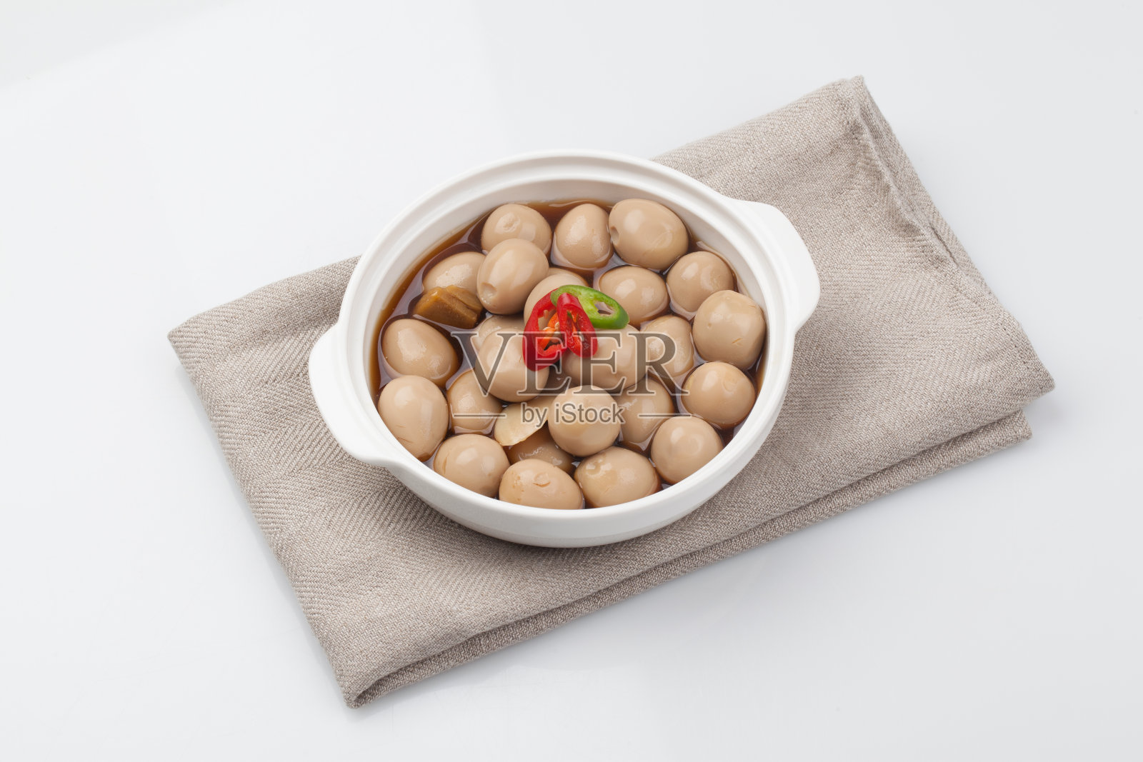 长杖林是用鸡蛋和酱油一起煮的配菜。照片摄影图片