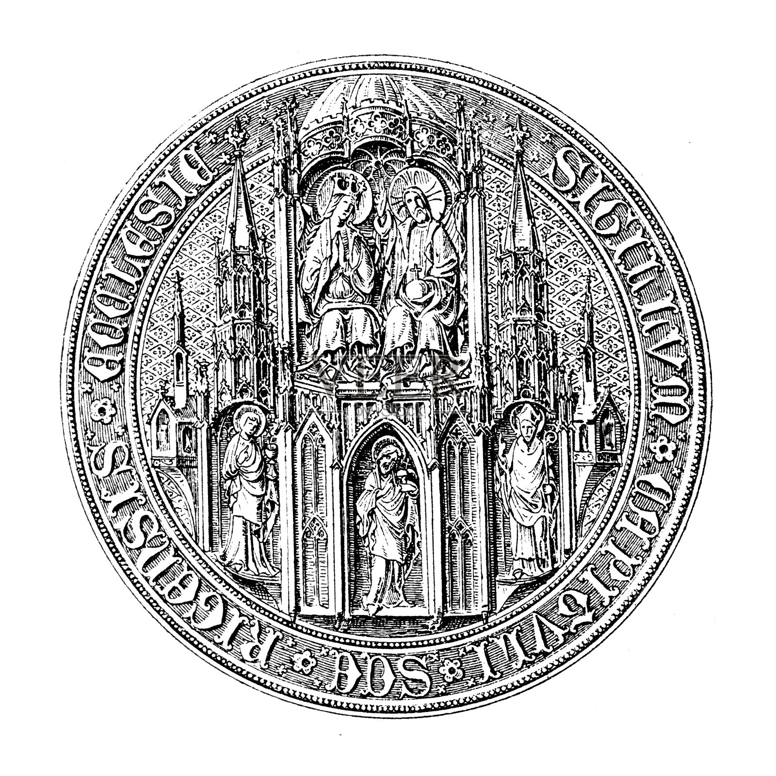 里加大教堂分会的主印章插画图片素材