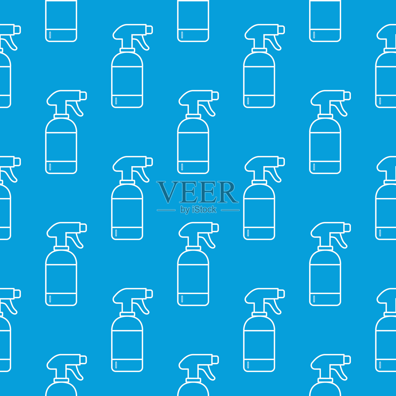 白线艺术喷雾瓶插画图片素材