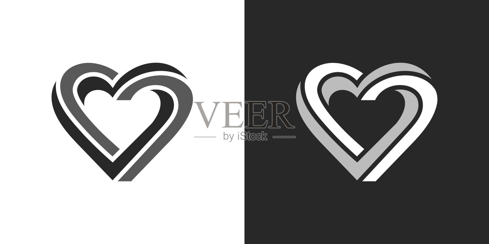 几何心形图标设计元素插画图片素材