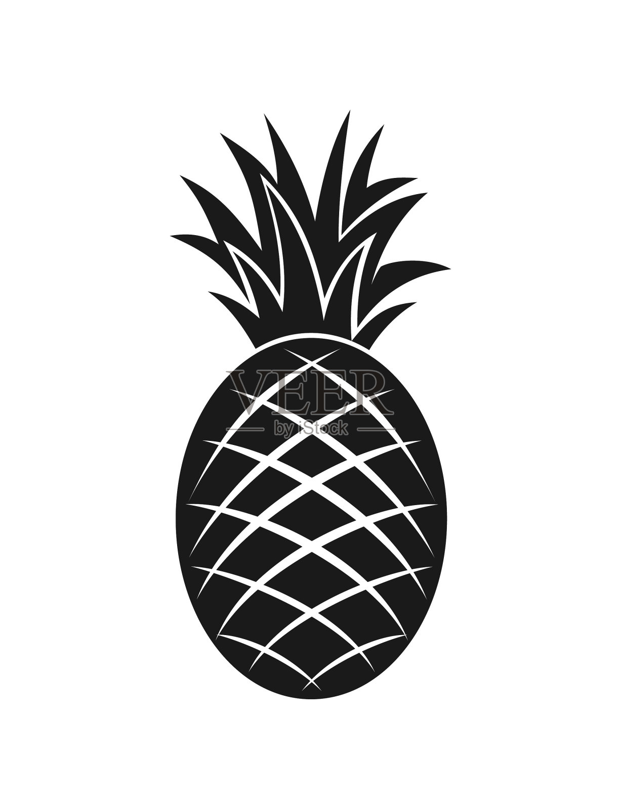 菠萝剪影-剪出矢量图标插画图片素材