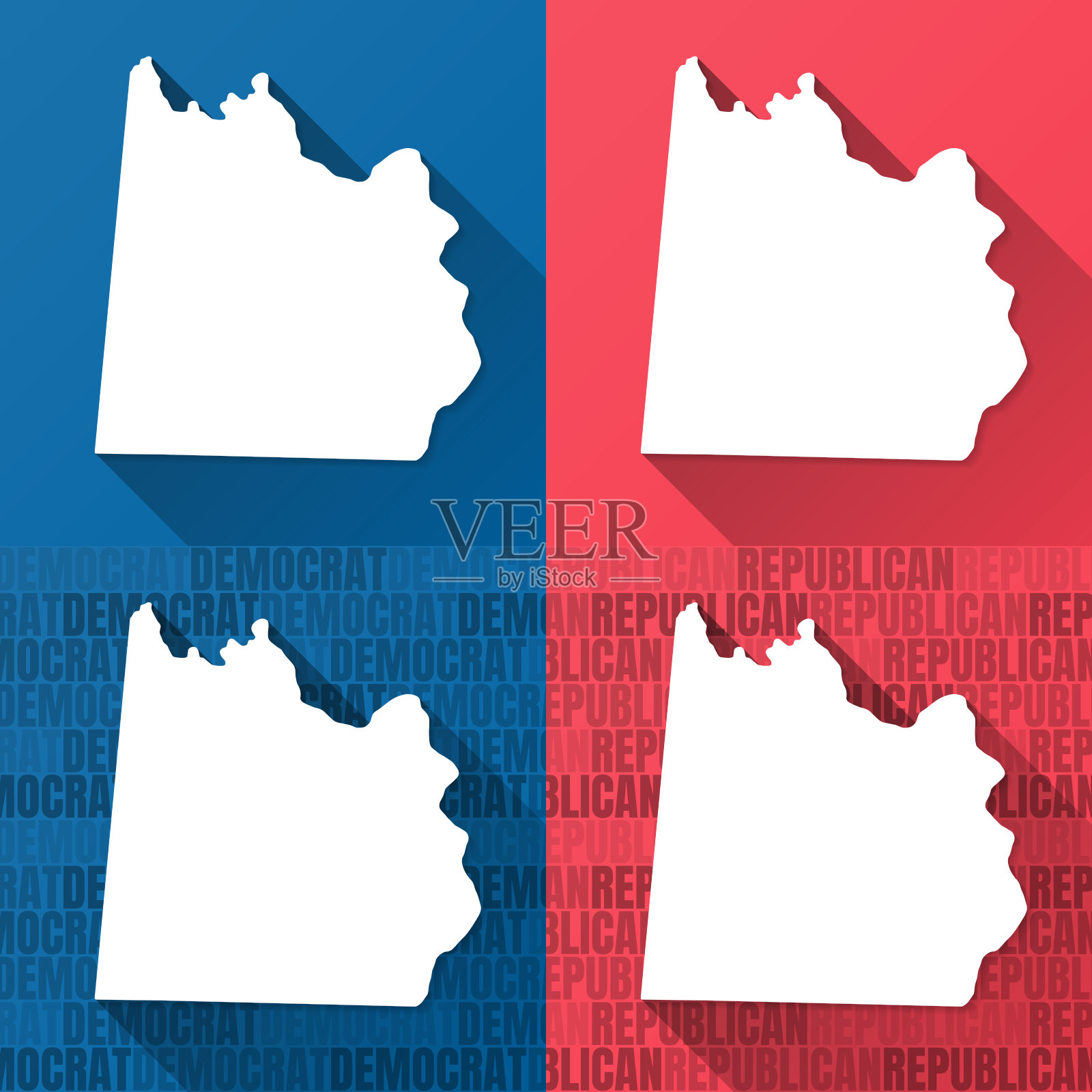 安森县,北卡罗莱纳州。蓝色和红色背景的地图插画图片素材