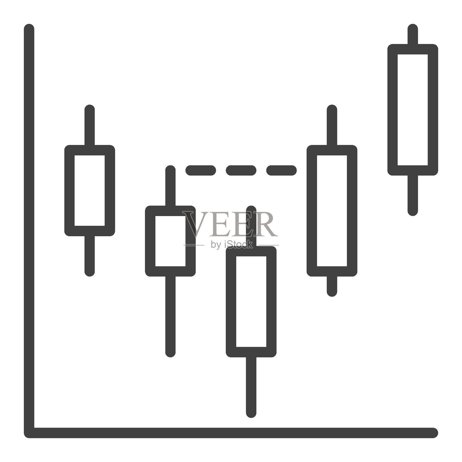 股票和加密货币形成矢量细线图标或设计元素插画图片素材