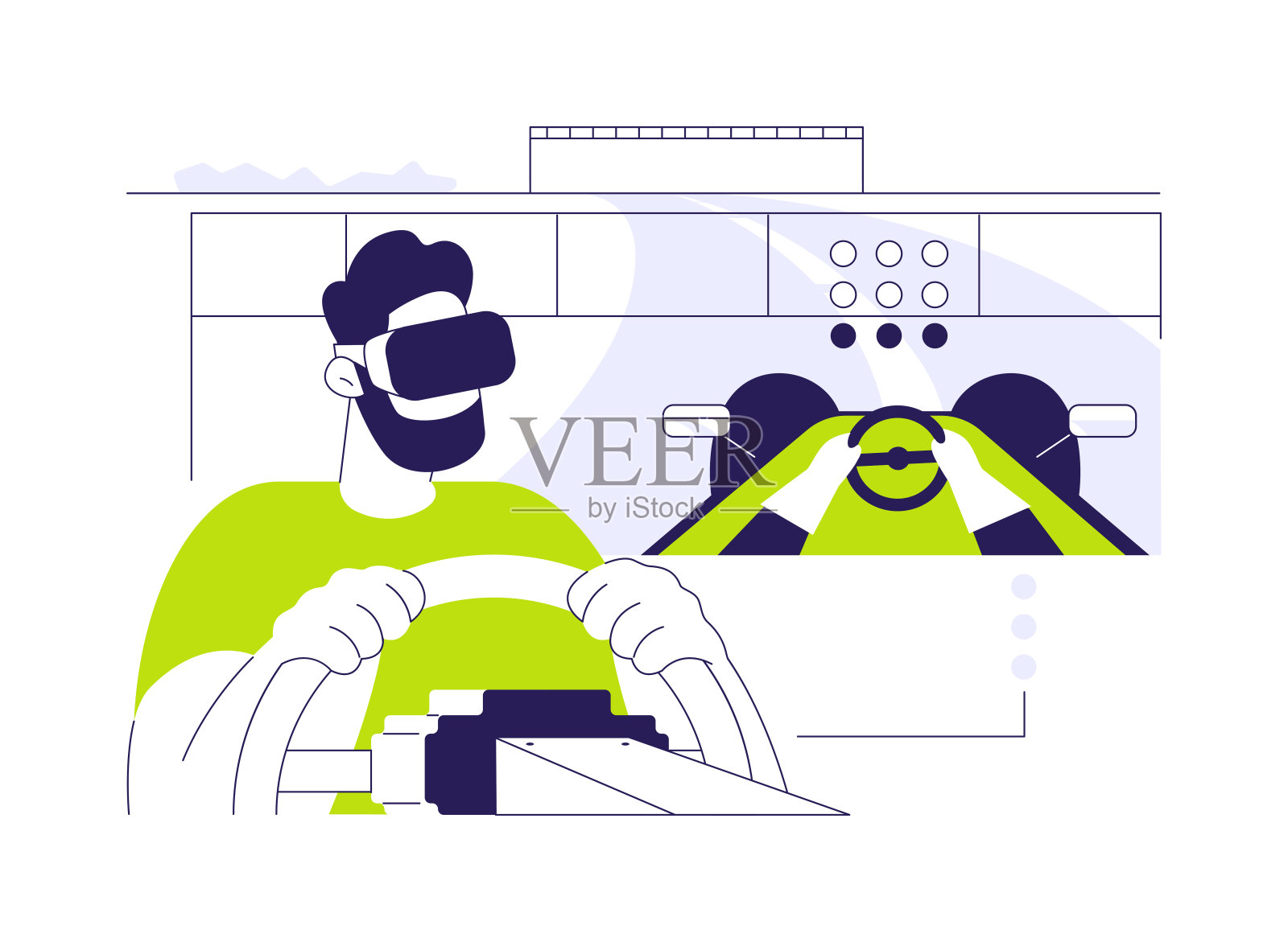 VR在娱乐中的抽象概念矢量插图。插画图片素材