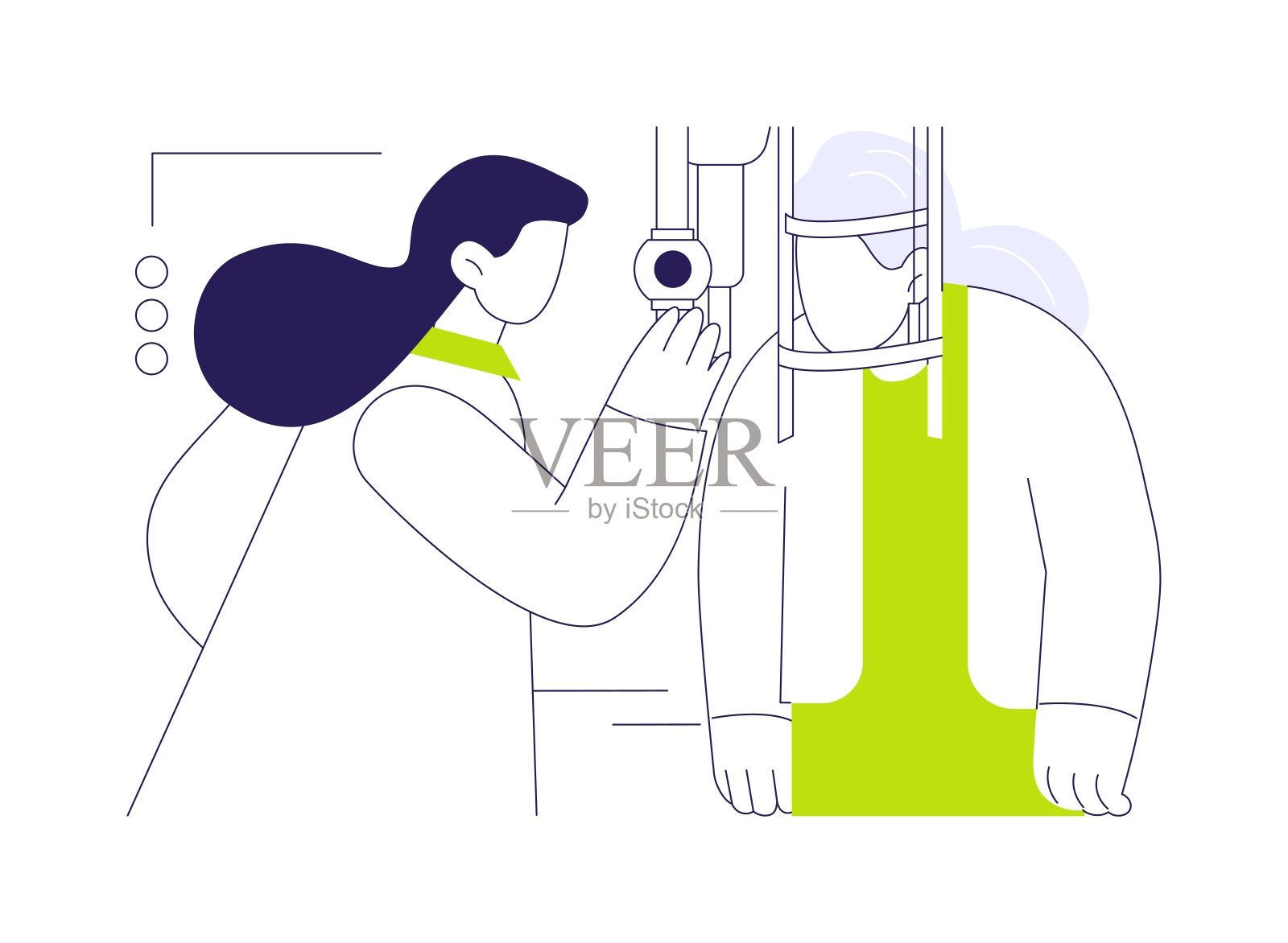 诊断眼病抽象概念矢量插图。插画图片素材