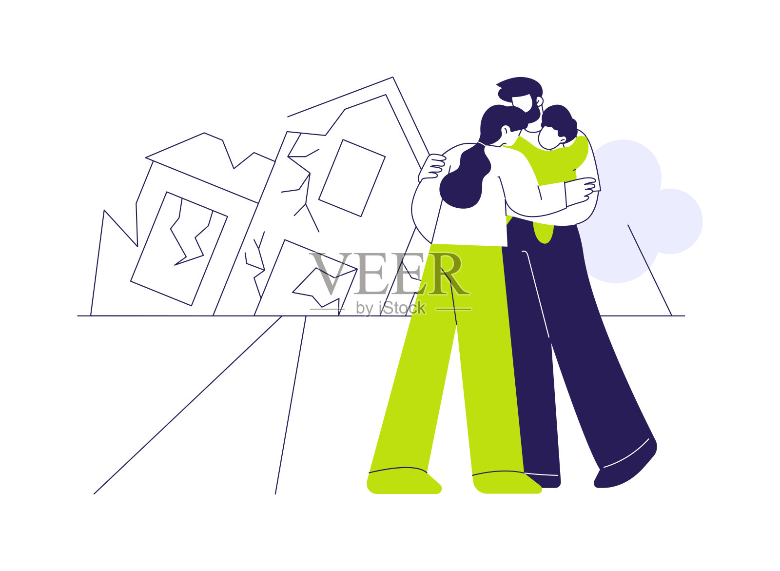 损害从飓风抽象概念矢量插图。插画图片素材