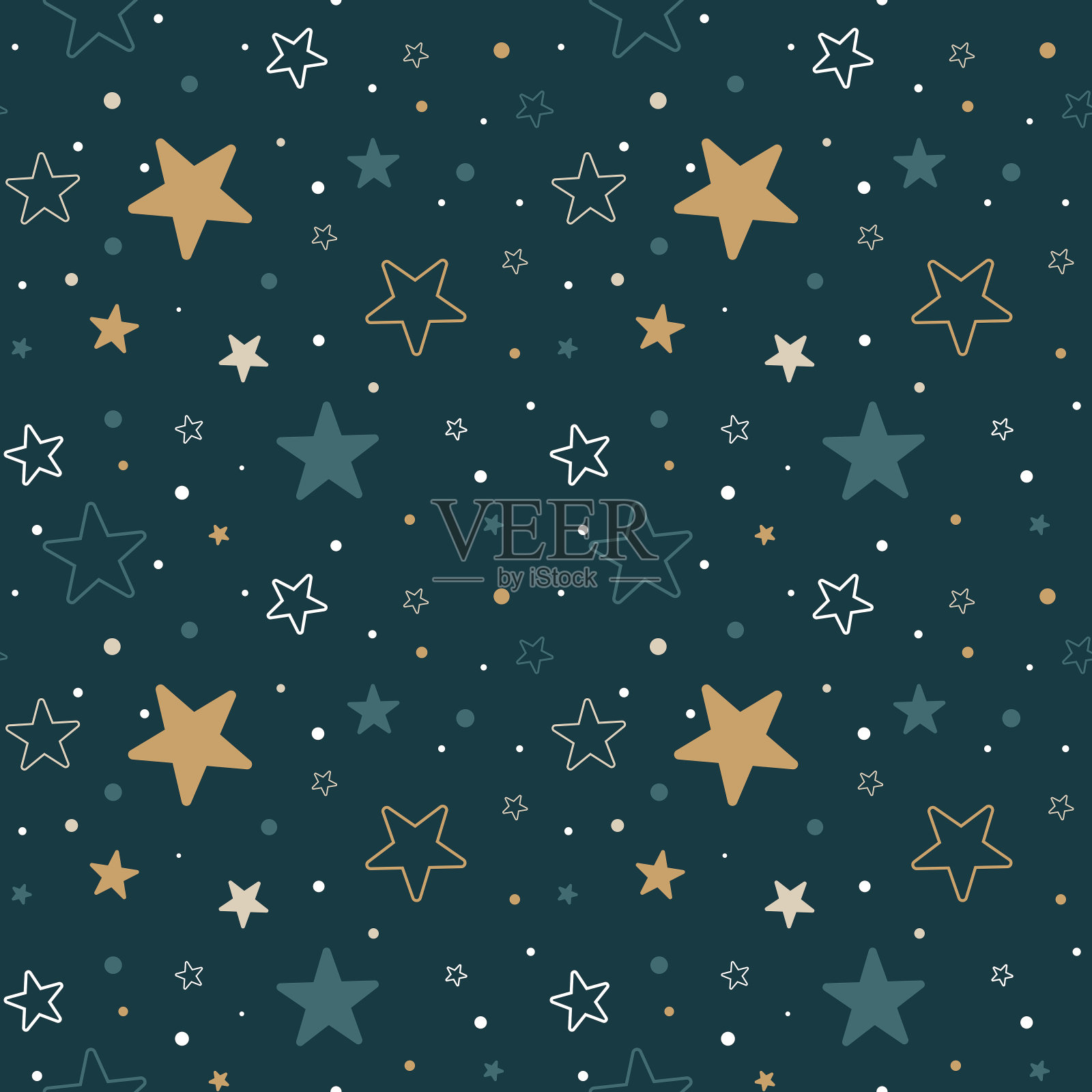 星星无缝花纹插画图片素材