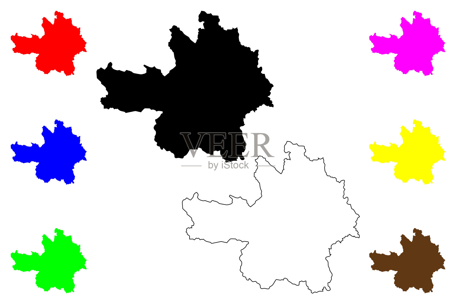 雁白省地图矢量插画图片素材