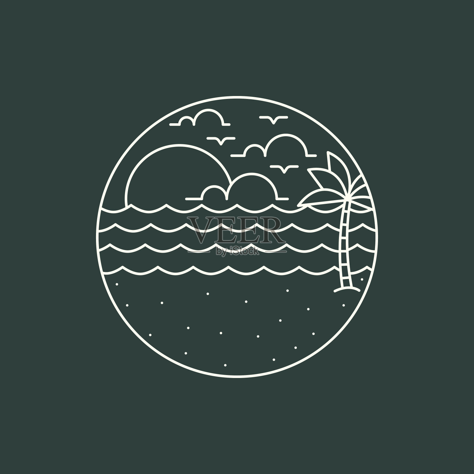 夏日沙滩插图插画图片素材