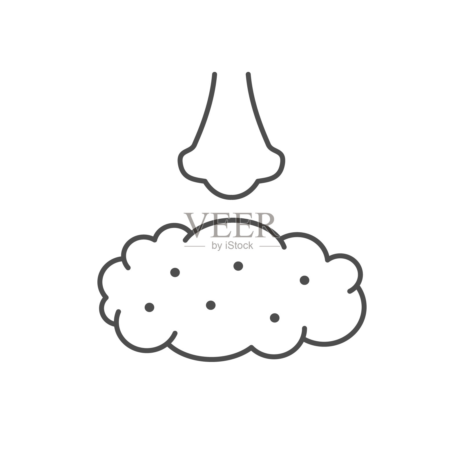 嗅觉感觉线轮廓图标插画图片素材