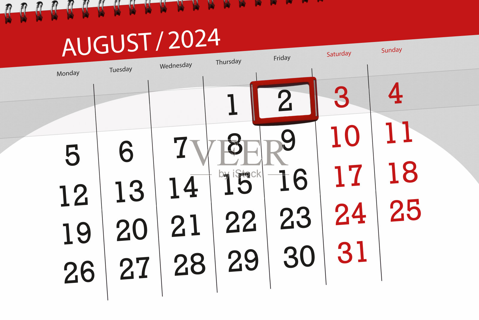 日历2024,截止日期,日期,月,页,组织者,日期,8月,星期五,2号插画图片素材