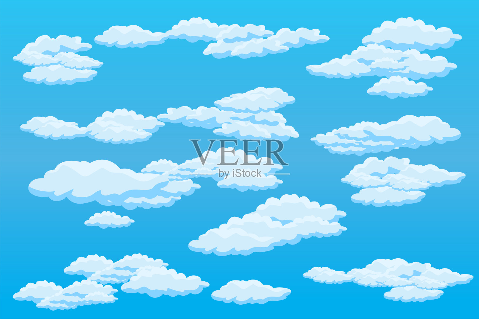 云天空场景背景矢量简单云插图模板设计插画图片素材