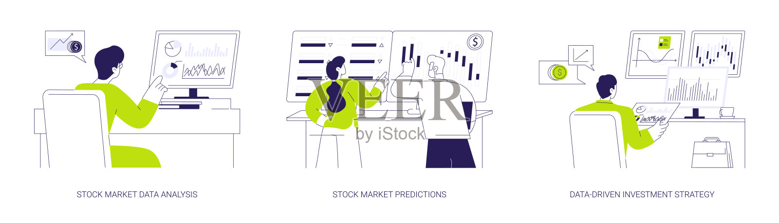 证券交易所抽象概念矢量插图。插画图片素材