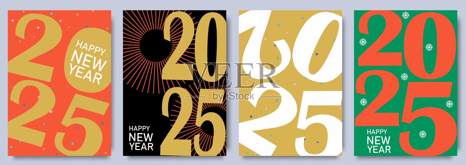 现代2025新年快乐设计模板插画图片素材