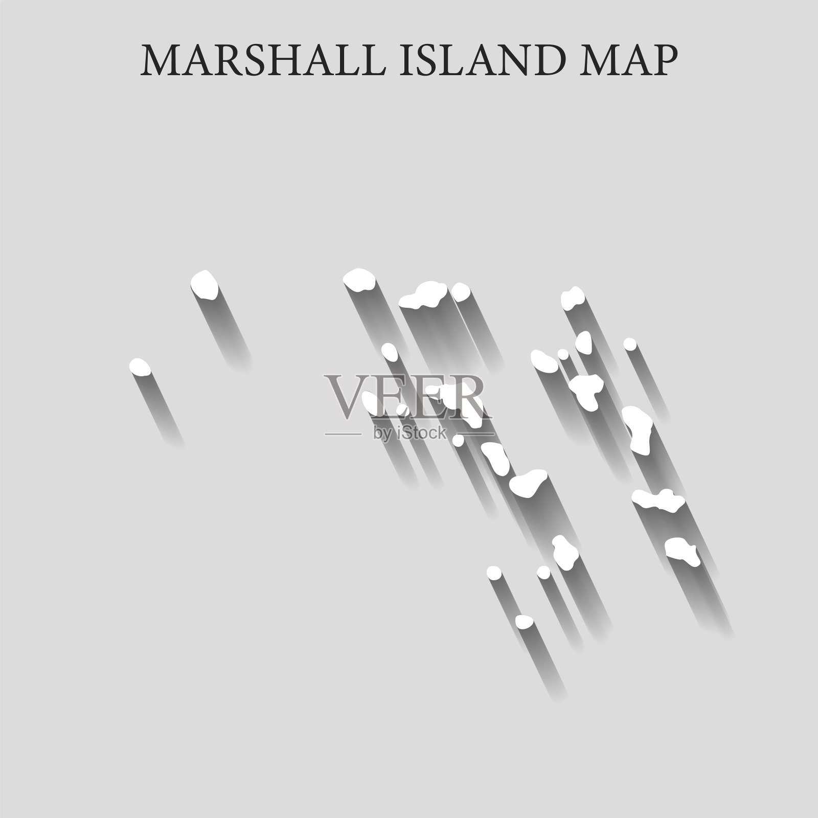 马绍尔群岛的简单和极简主义区域地图插画图片素材