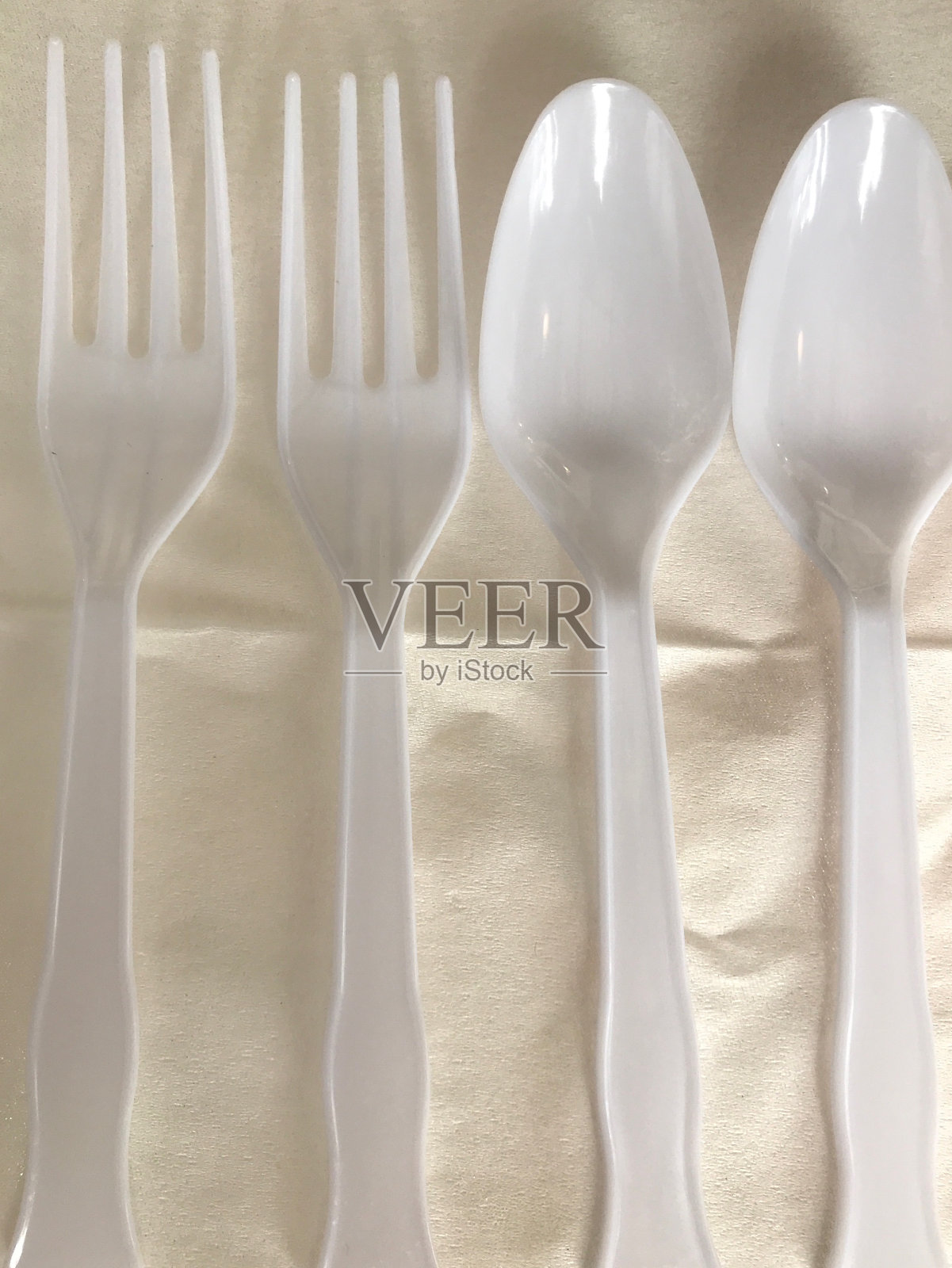 塑料勺子和叉子照片摄影图片