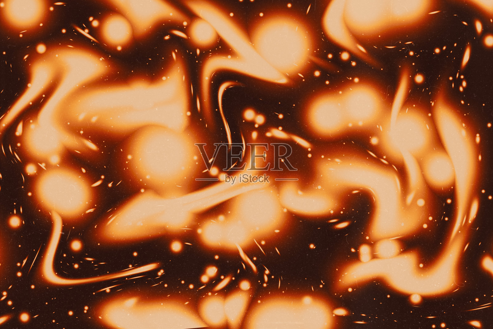 抽象复古垃圾装饰浮雕与电影尘埃纹理和火的颜色。照片摄影图片