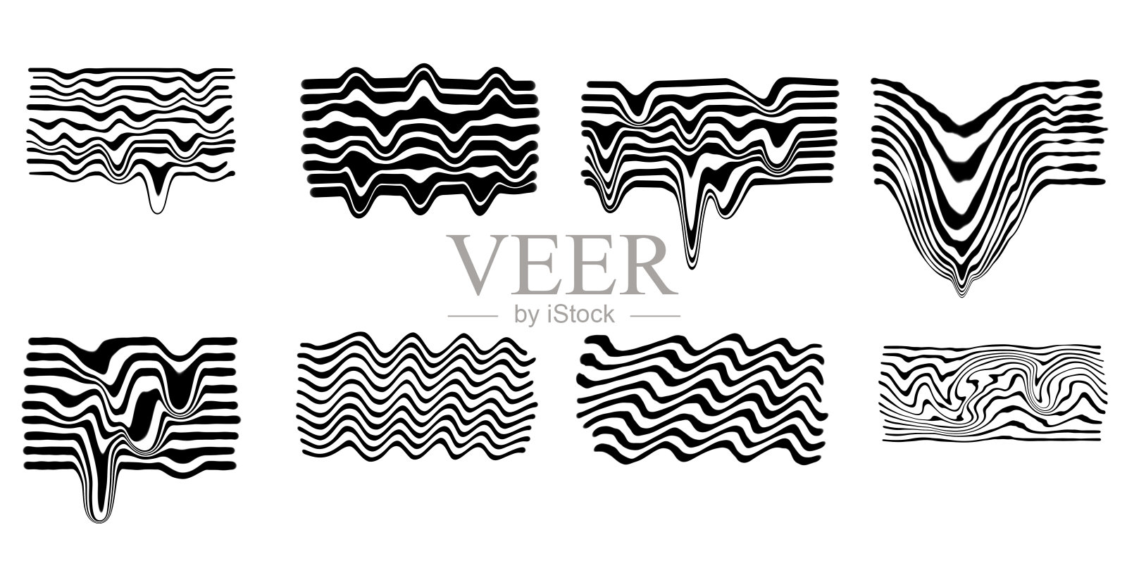 几何条纹组插画图片素材