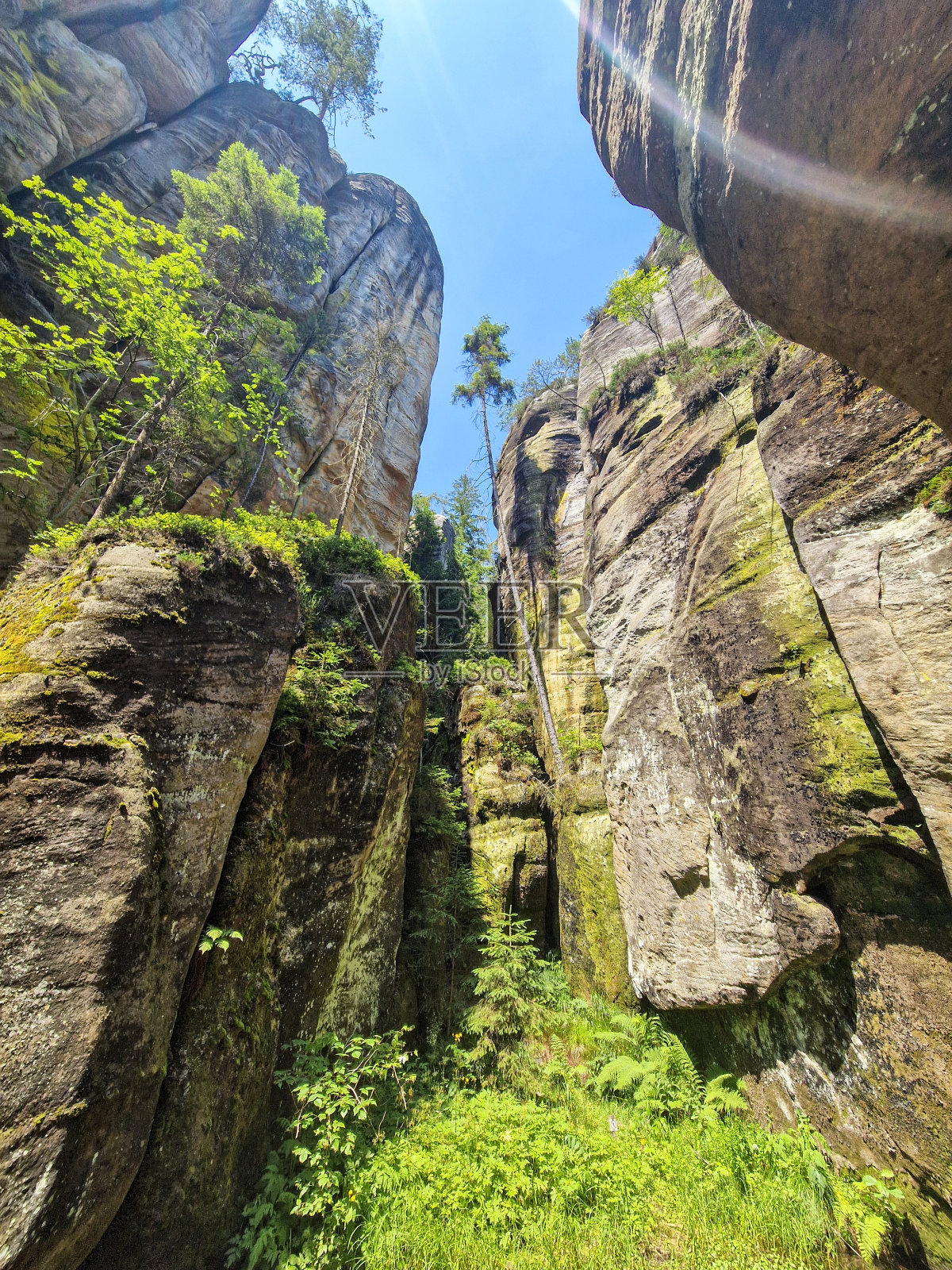 罗克城的山脉,捷克共和国。照片摄影图片