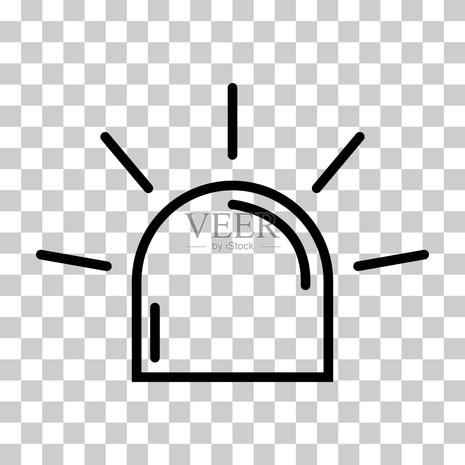 警笛火灾报警标志,信号危险灯符号,救护车报警矢量插图插画图片素材