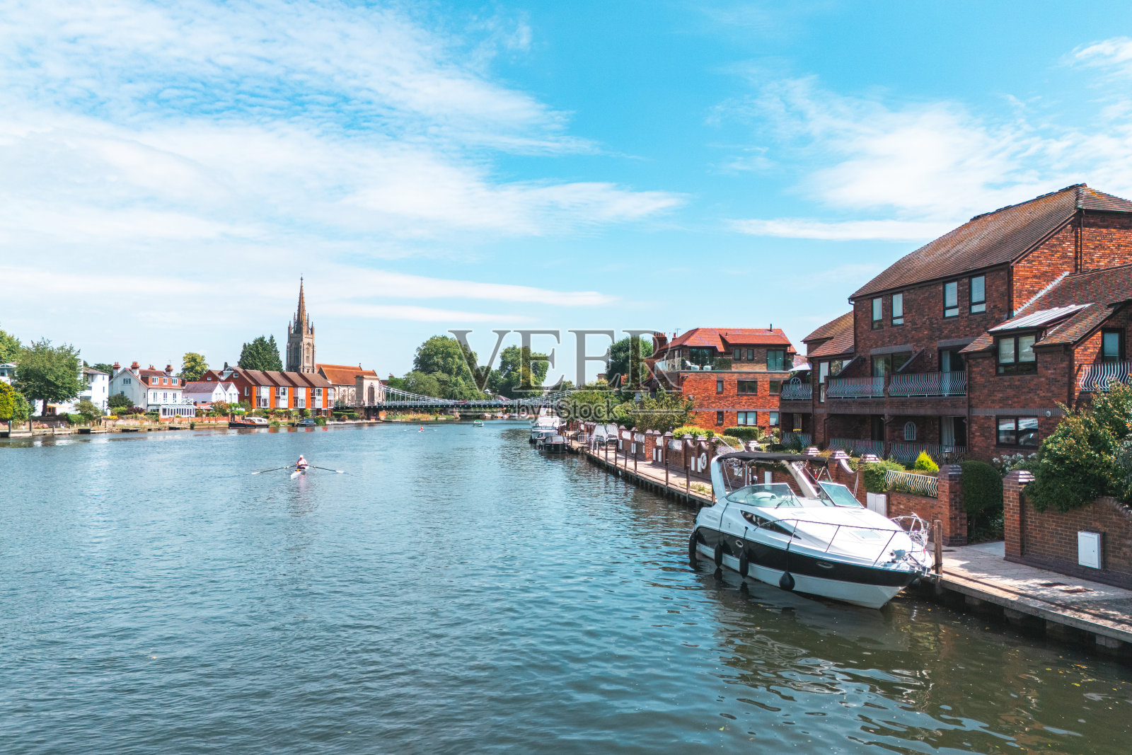 白金汉郡马洛的无人机视图照片摄影图片