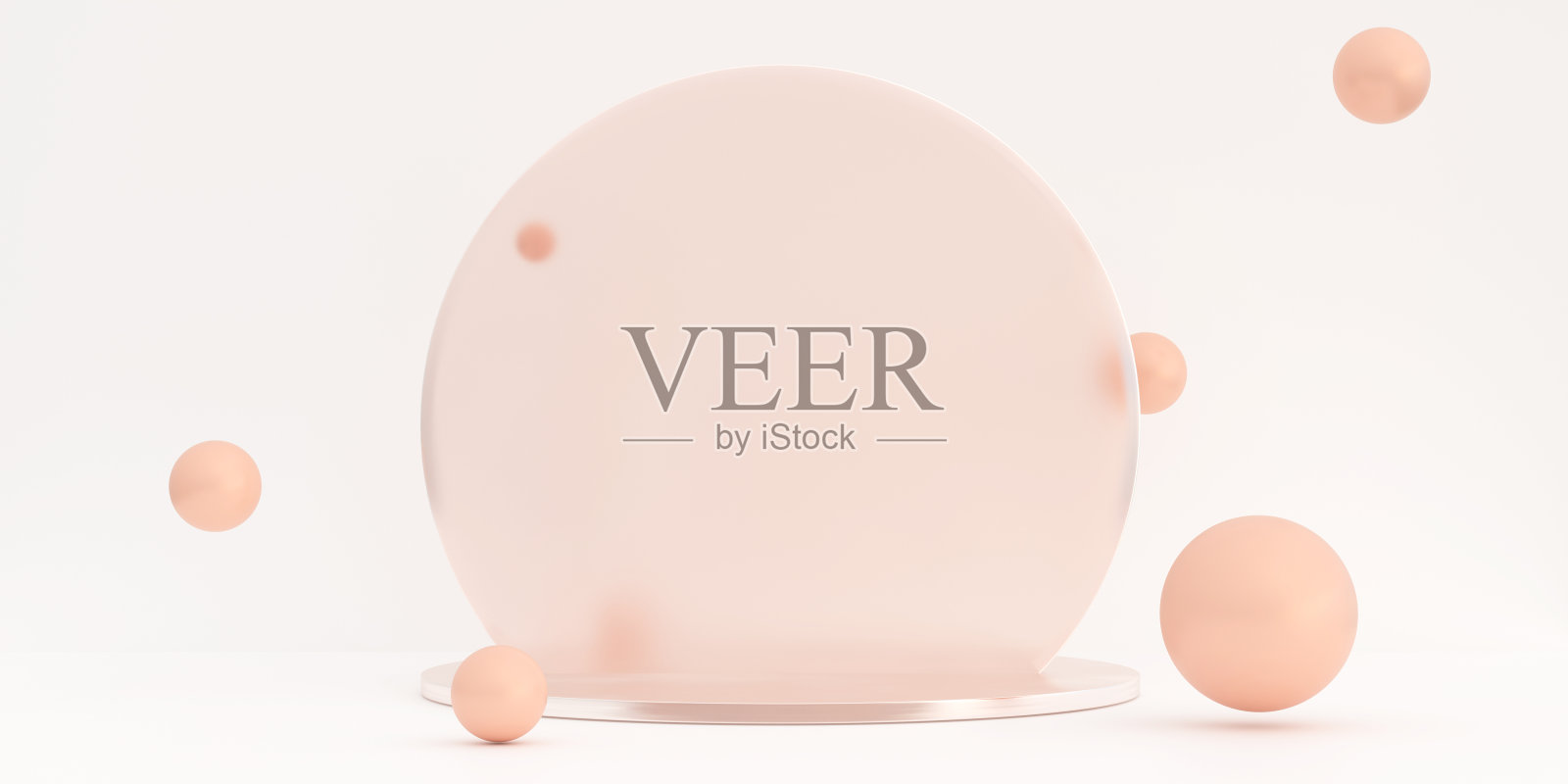 圆形玻璃讲台,圆形舞台,圆形讲台底座,透明玻璃背景3D插画照片摄影图片