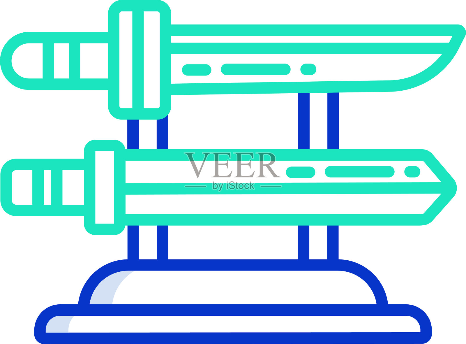 武士刀轮廓颜色矢量插图插画图片素材