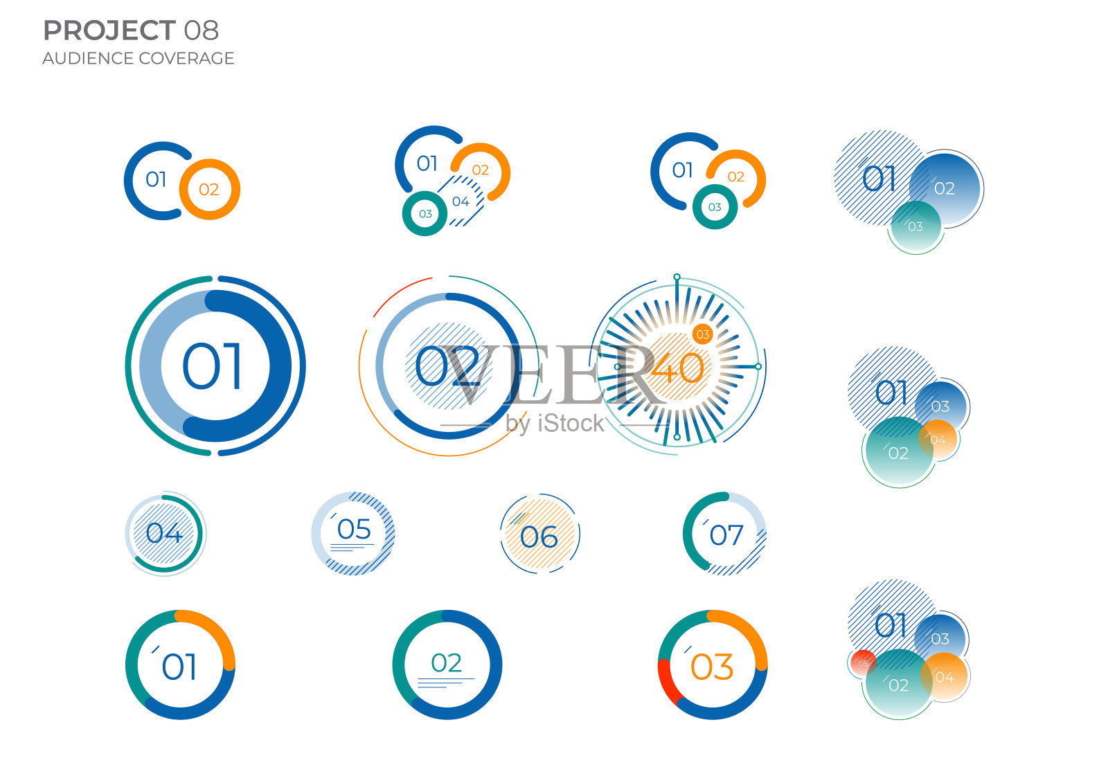 饼图。金融元素商业向量插图。插画图片素材