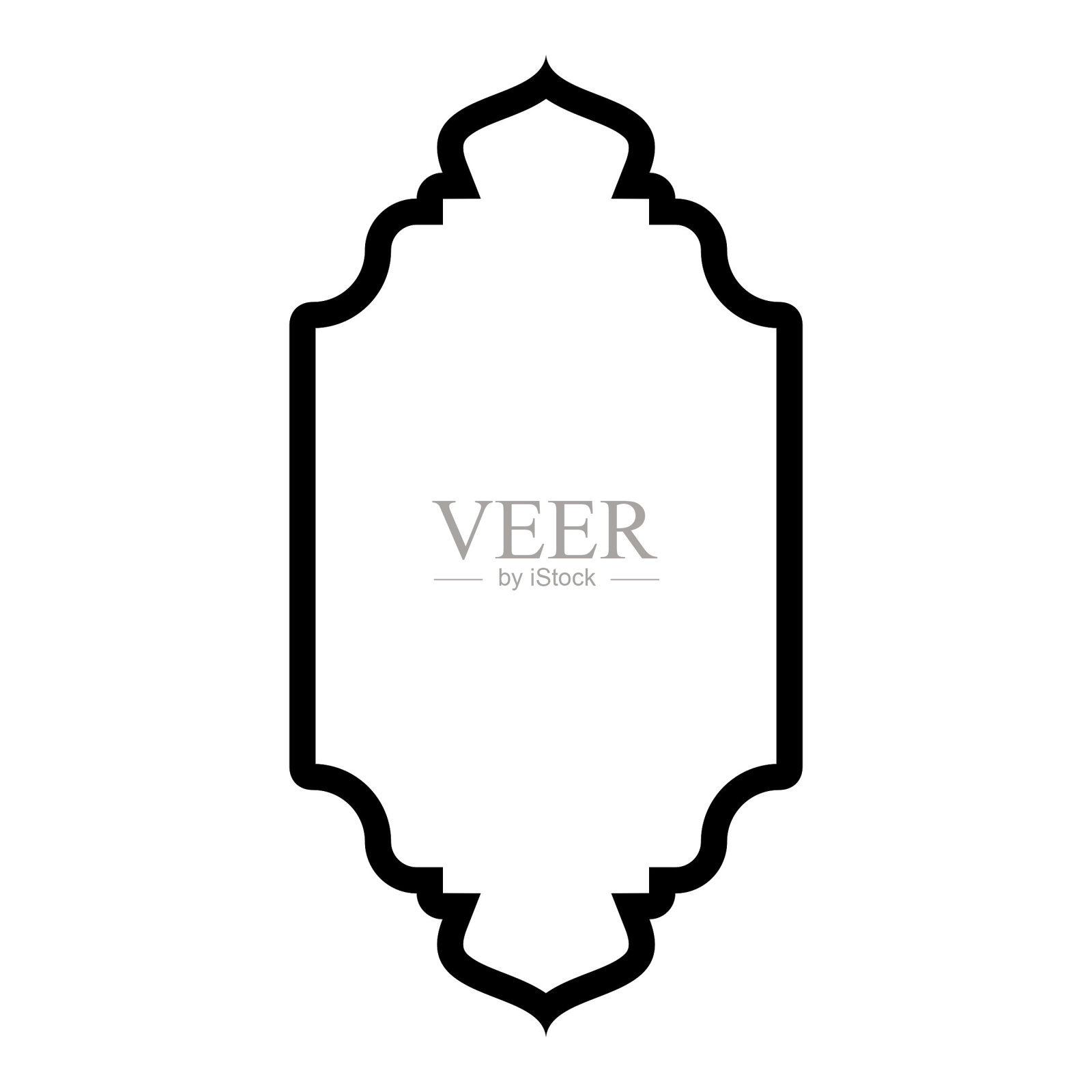 伊斯兰垂直框架设计粗体线条轮廓线黑色线条轮廓设计象形符号视觉说明插画图片素材