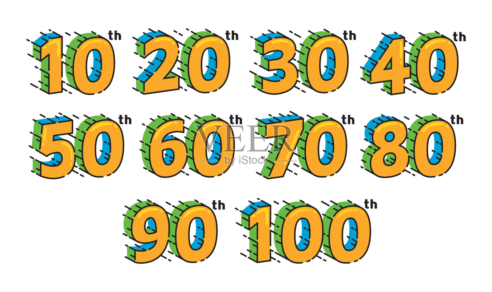 一套快速效果线数设计插画图片素材