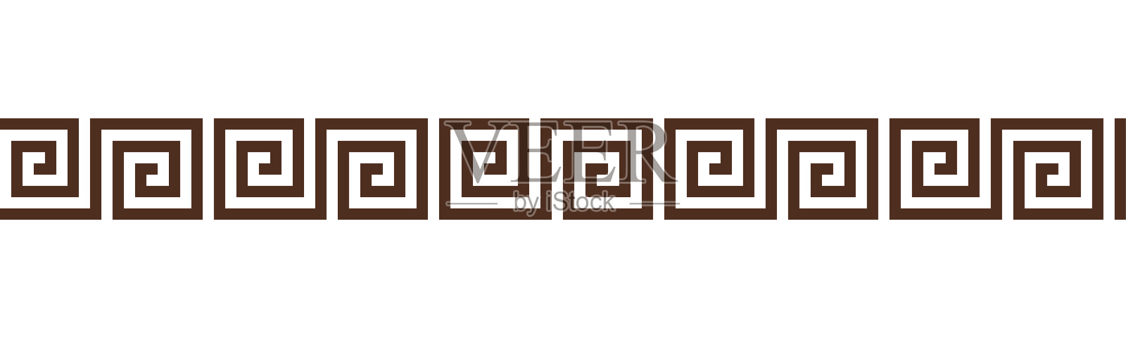 希腊键无缝边框图案收藏插画图片素材