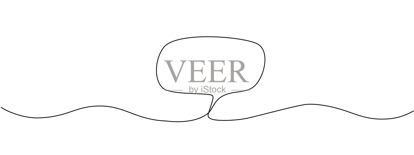 语音气泡,对话框,连续编辑单行插图。Web概念,通信云,空对话文本。极简单线矢量插图插画图片素材