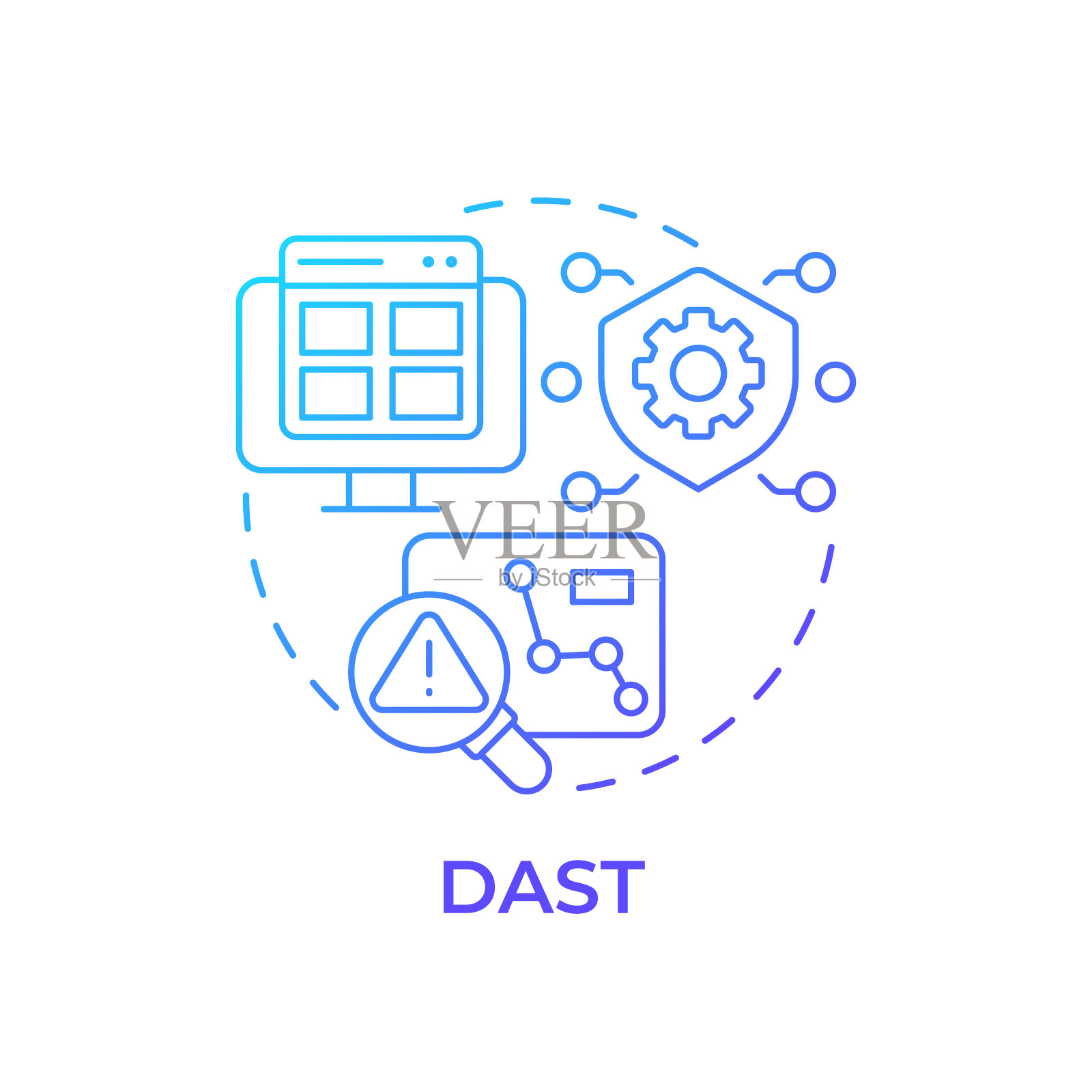 蓝色渐变概念图标插画图片素材